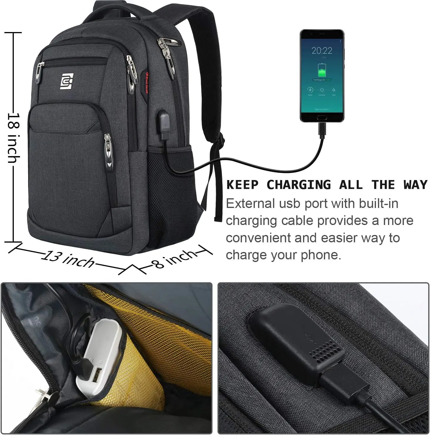 Slim Anti-Theft Laptop Backpack