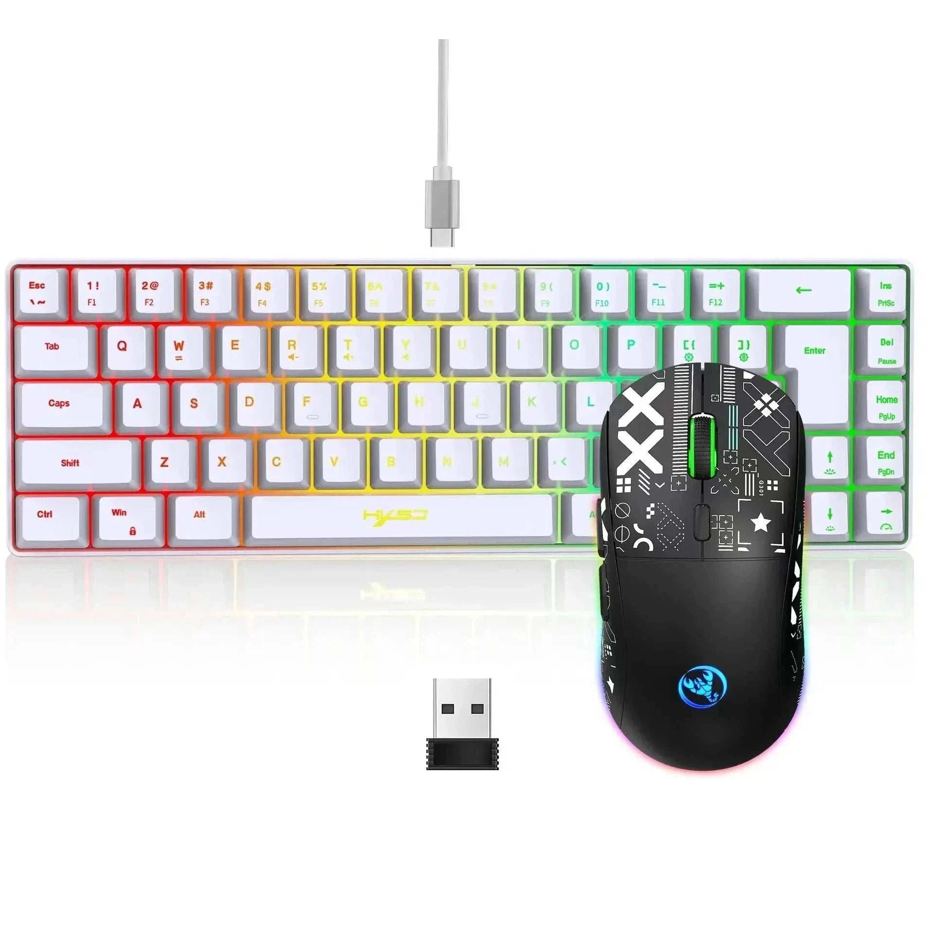 White Gaming Keyboard&Mouse Combo
