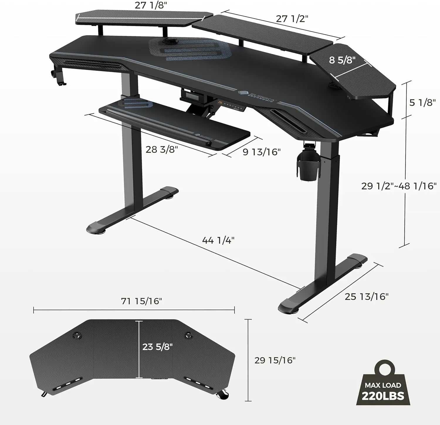 Wing Shaped Gaming Desk