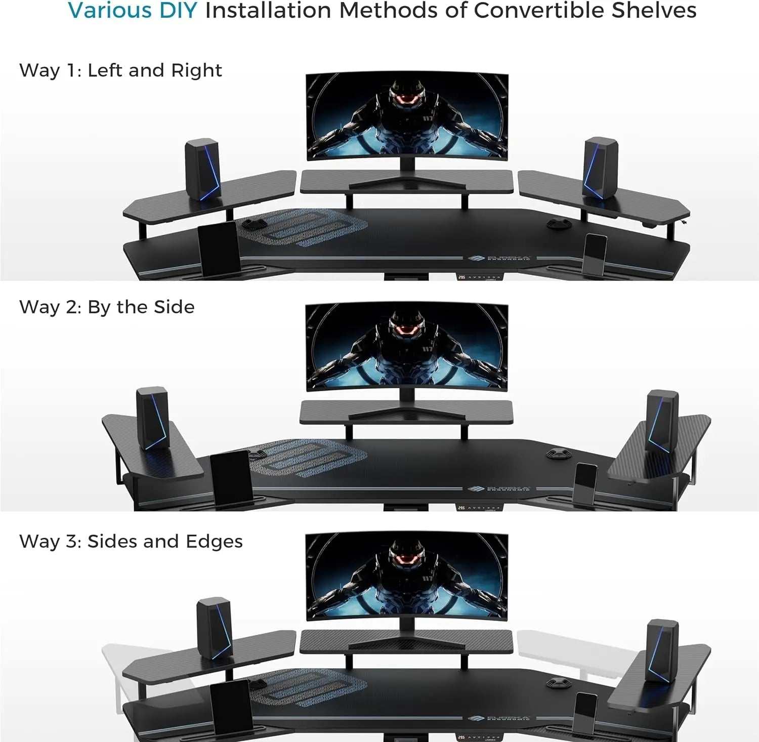 Wing Shaped Gaming Desk
