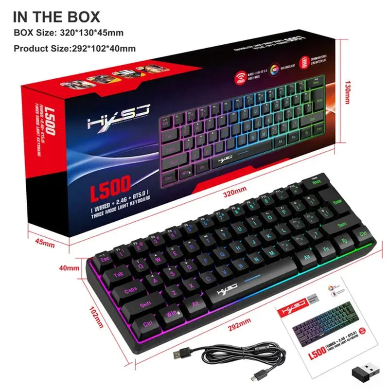 L500 61-Key Compact Gaming Keyboard