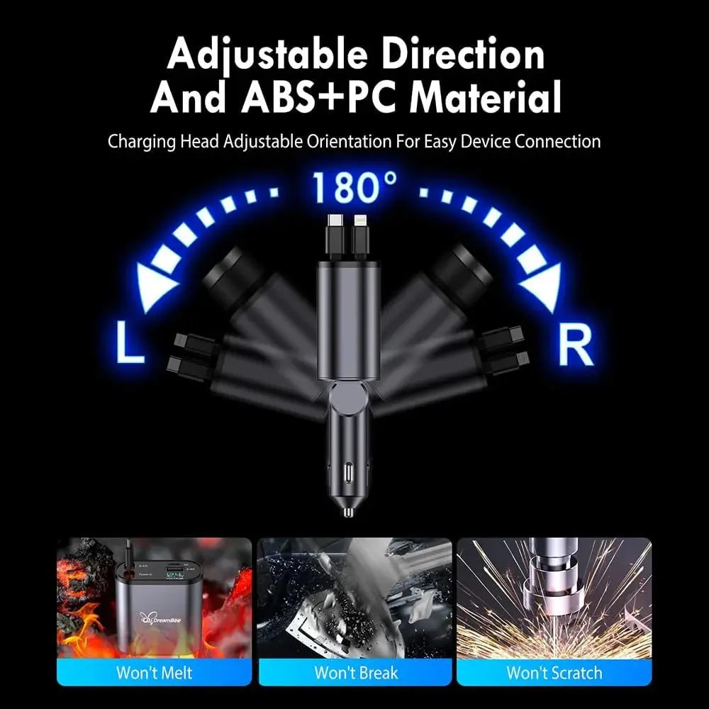 4-in-1 Retractable Car Charger