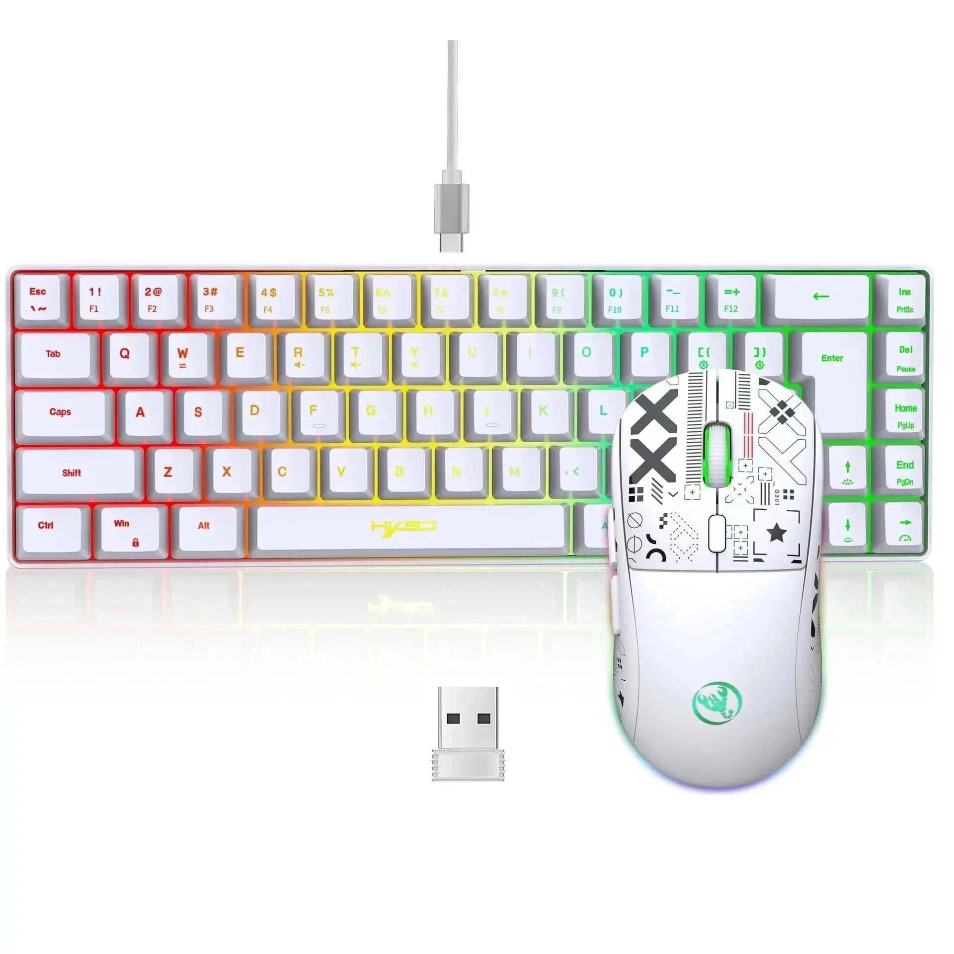 White Gaming Keyboard&Mouse Combo