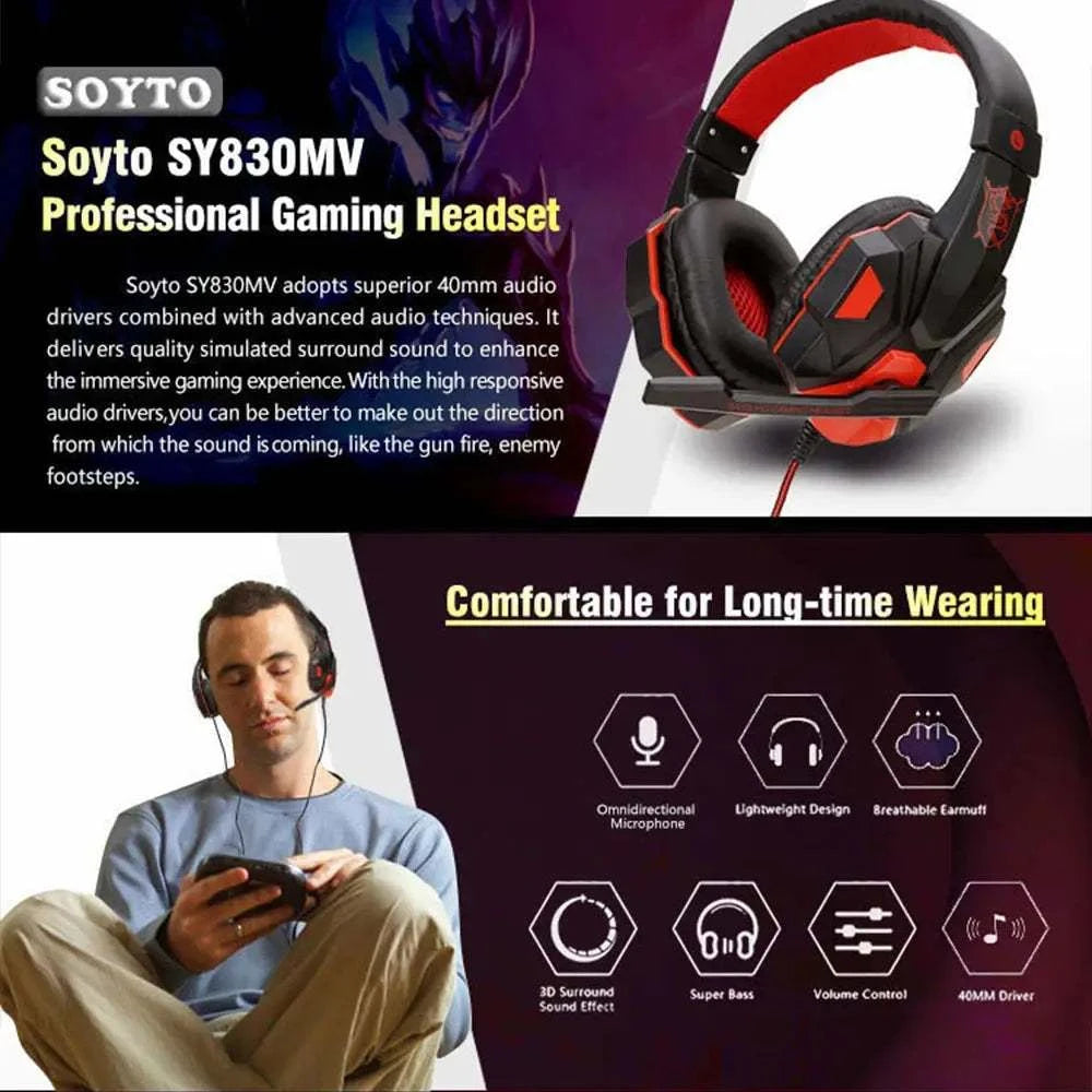 LED Gaming Headset w/ Mic (PC/Laptop)