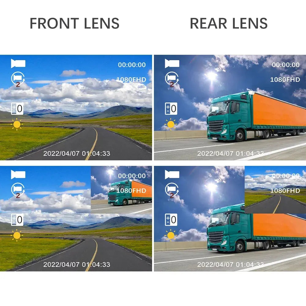 2" Car Dual Camera Dash